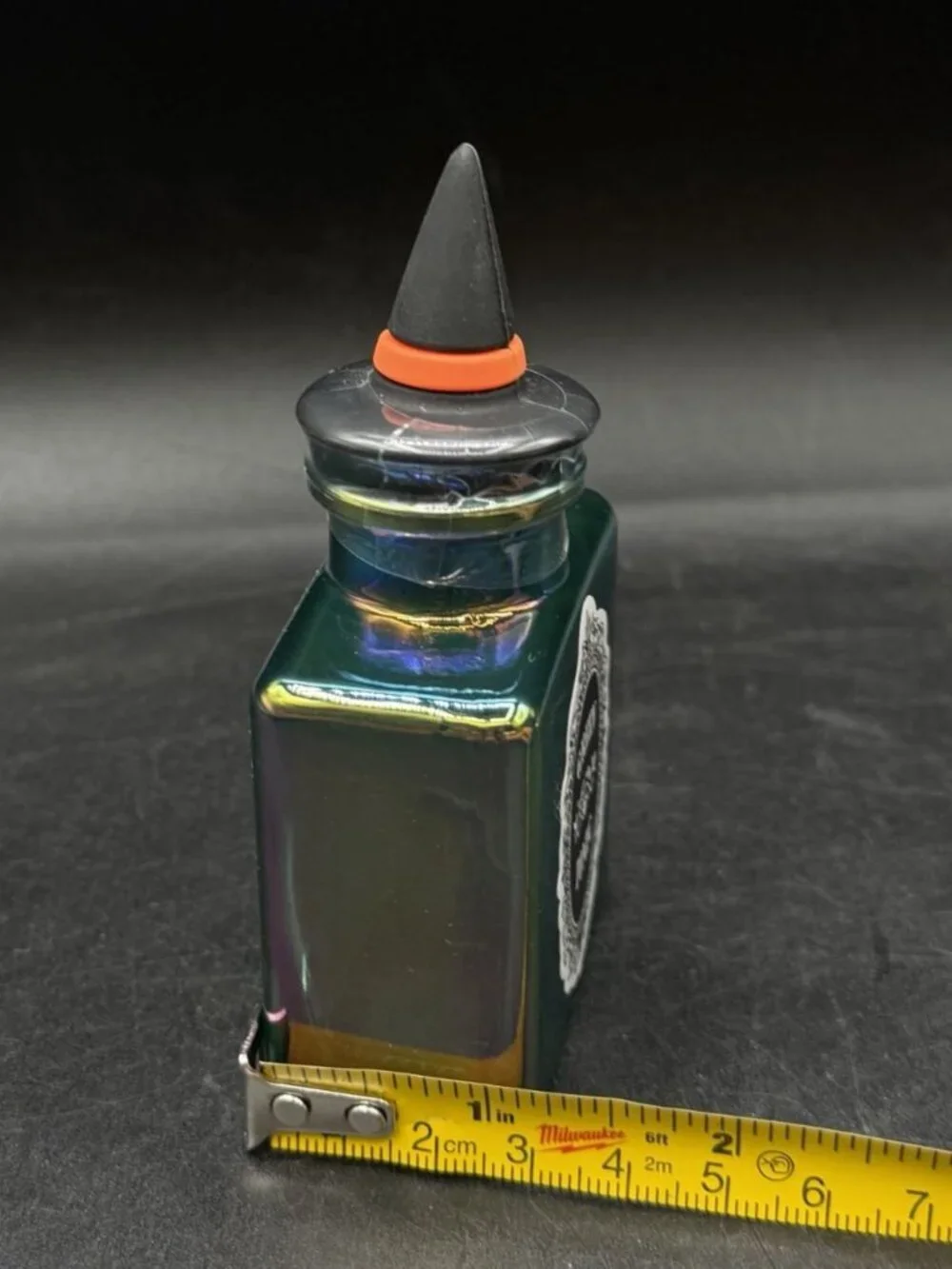 Target Mini Glass Green Tonic Potion Bottle Witch’s Hat Iridescent Halloween NEW